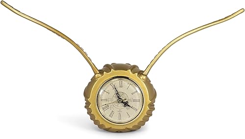 Harry Potter Golden Snitch Reloj de escritorio réplica Reloj a pilas Decoración geek para dormitorio, mesita de noche, escritorio, oficina Reloj