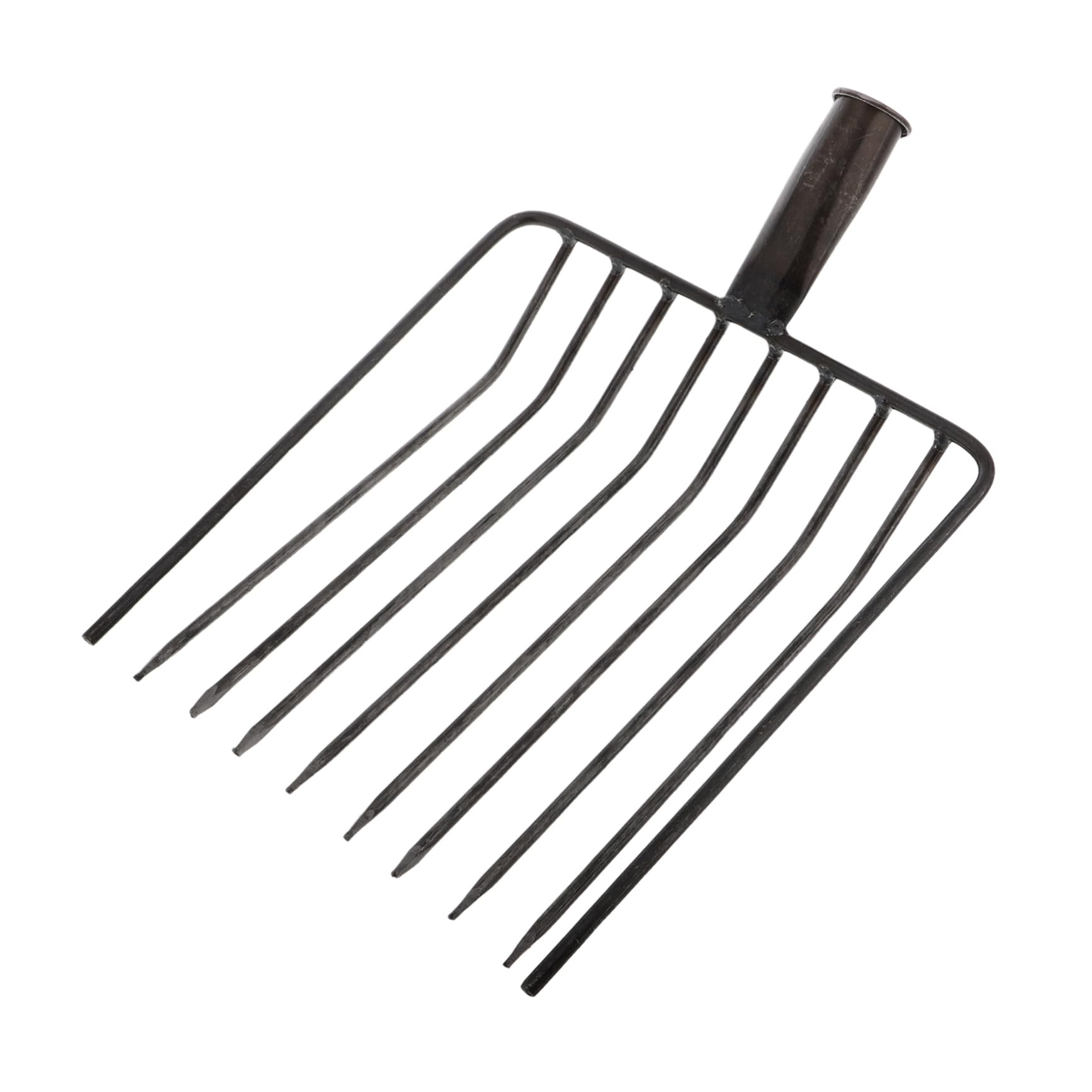 BESPORTBLE Cabezal de Horquilla de Acero 10 Dientes para Jardinería, Herramienta Manual para Aflojar Suelo y Desherbar en Jardín y Huerto, Resistente, Ligera y Fácil de Limpiar, Uso Agrícola