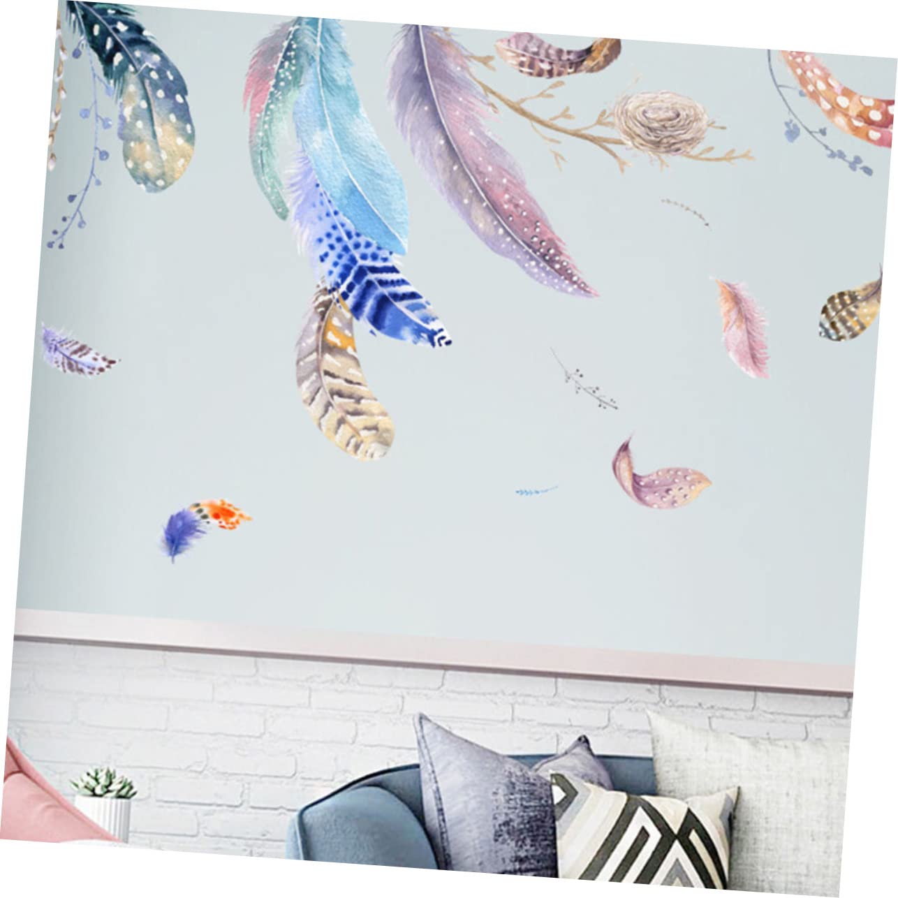 WOONEKY 4fogli Decorative Pvc Wall Stickers Removable Wall Decal for Home Décor for Living Bedroom Nursery and More