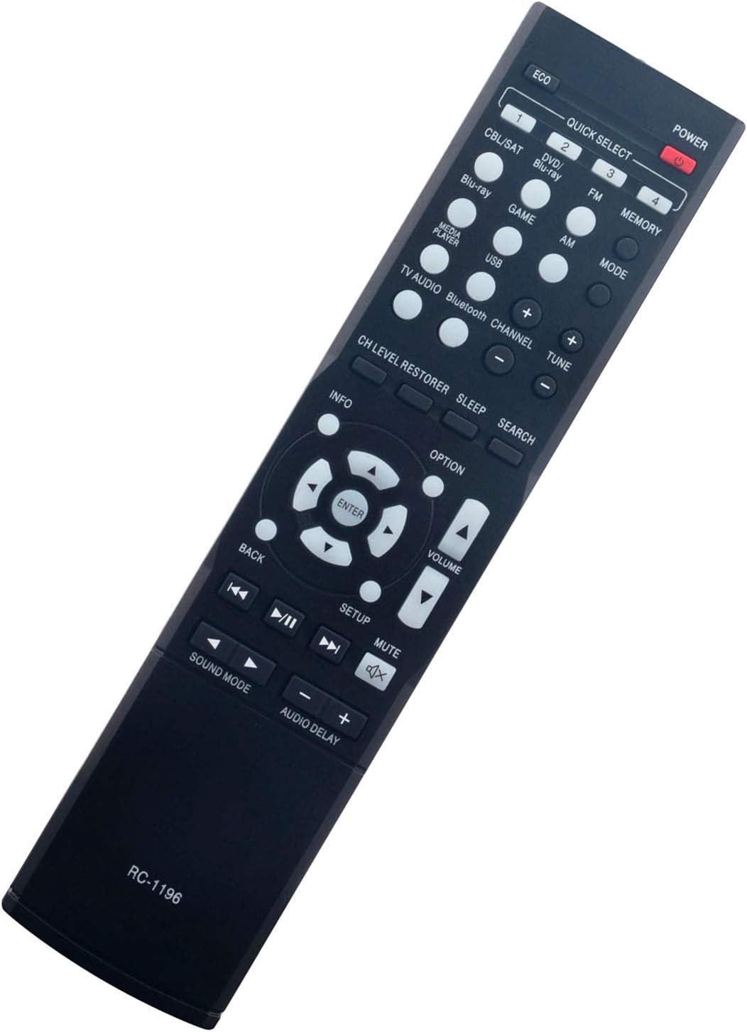 ALLIMITY RC-1196 Remote Control, angled view showing button layout