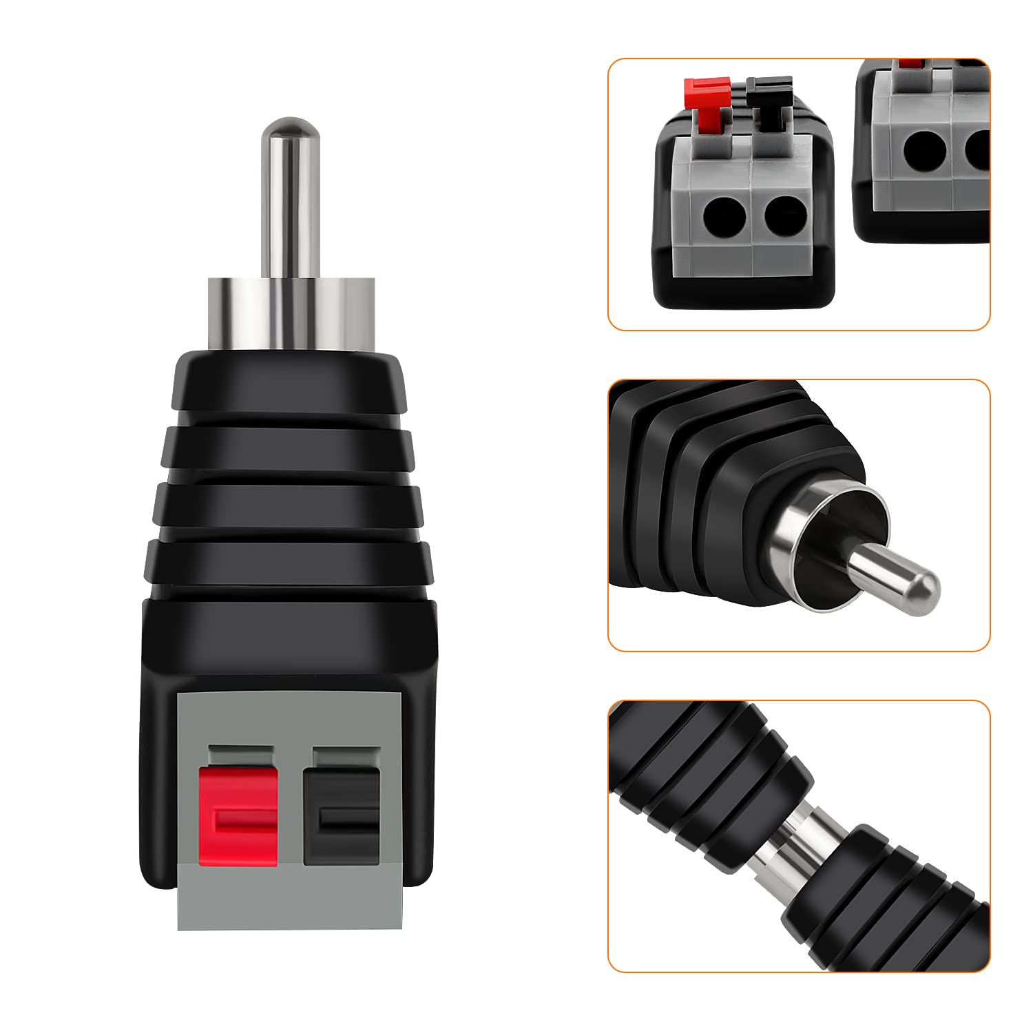 Adattatori RCA A Terminale - 10 Pezzi, Per Audio Video, CCTV