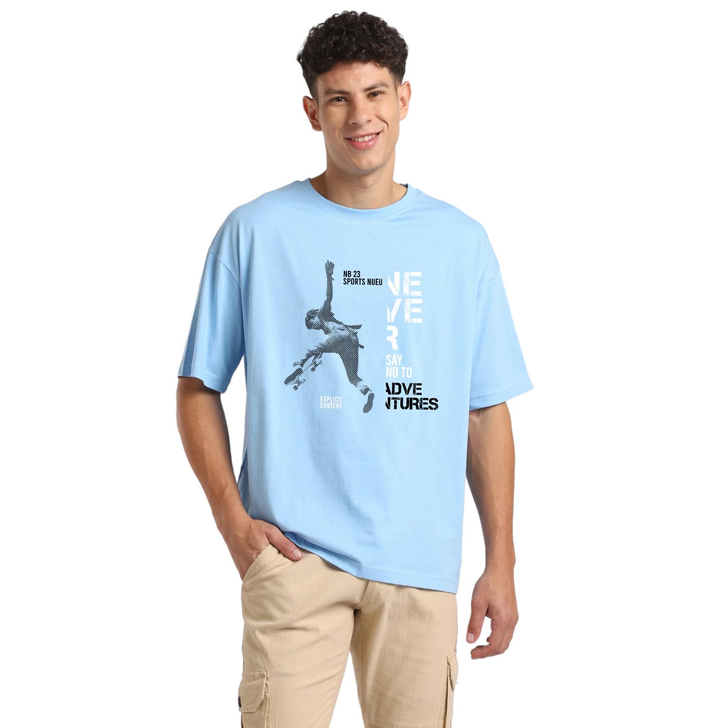 NOBEROMen's Graphic Print Oversized Fit T-Shirt