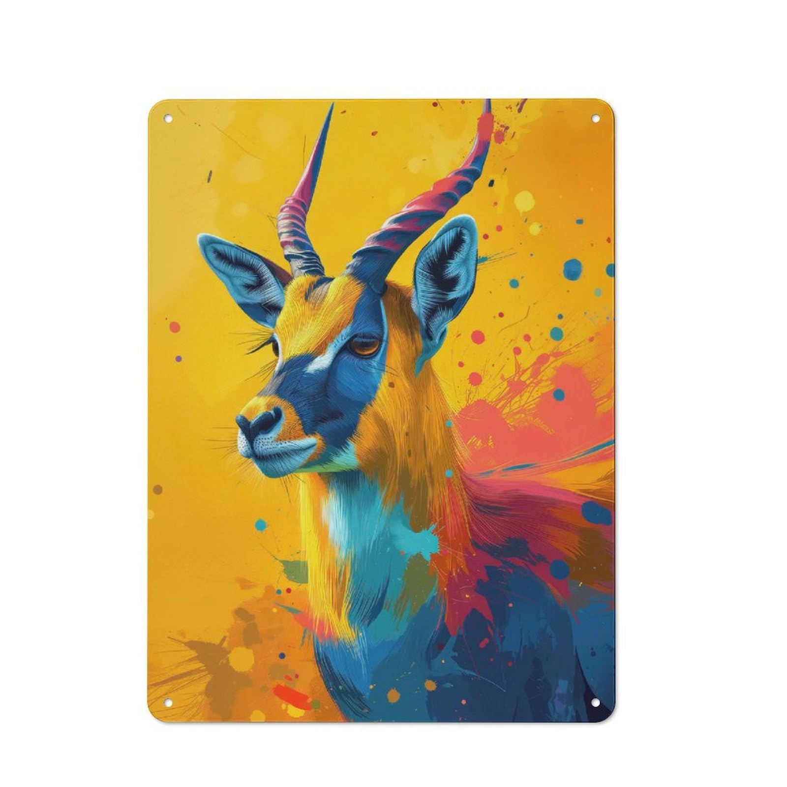Junmoney Lightning Fast Antelope Vintage Decorative Metal Plaque 40X30cm, Garden Room Wall Plaque For Shed, Garden Room, Porch Or Garage