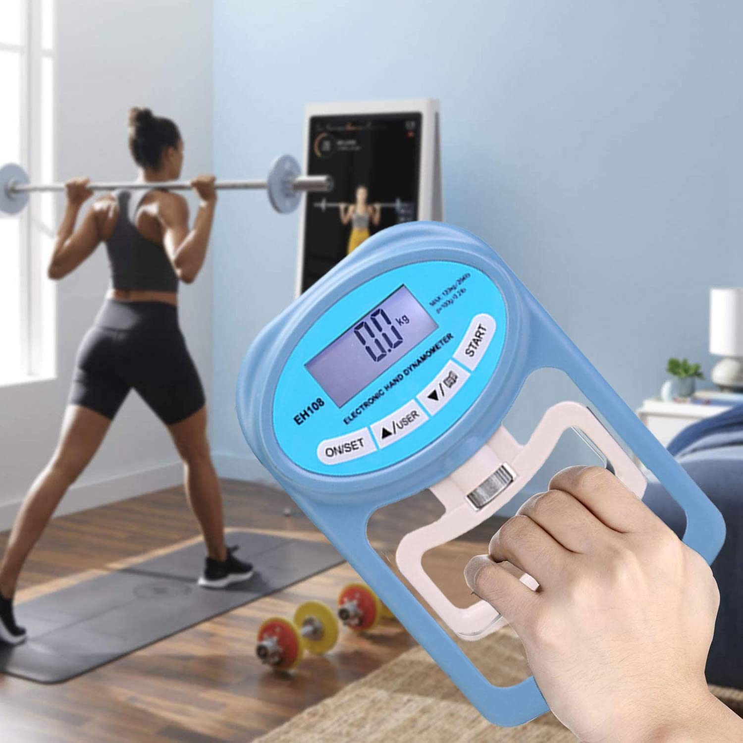 1 dinamómetro de mano, dinamómetro de mano, medidor de agarre electrónico, 120 kg de fuerza de mano