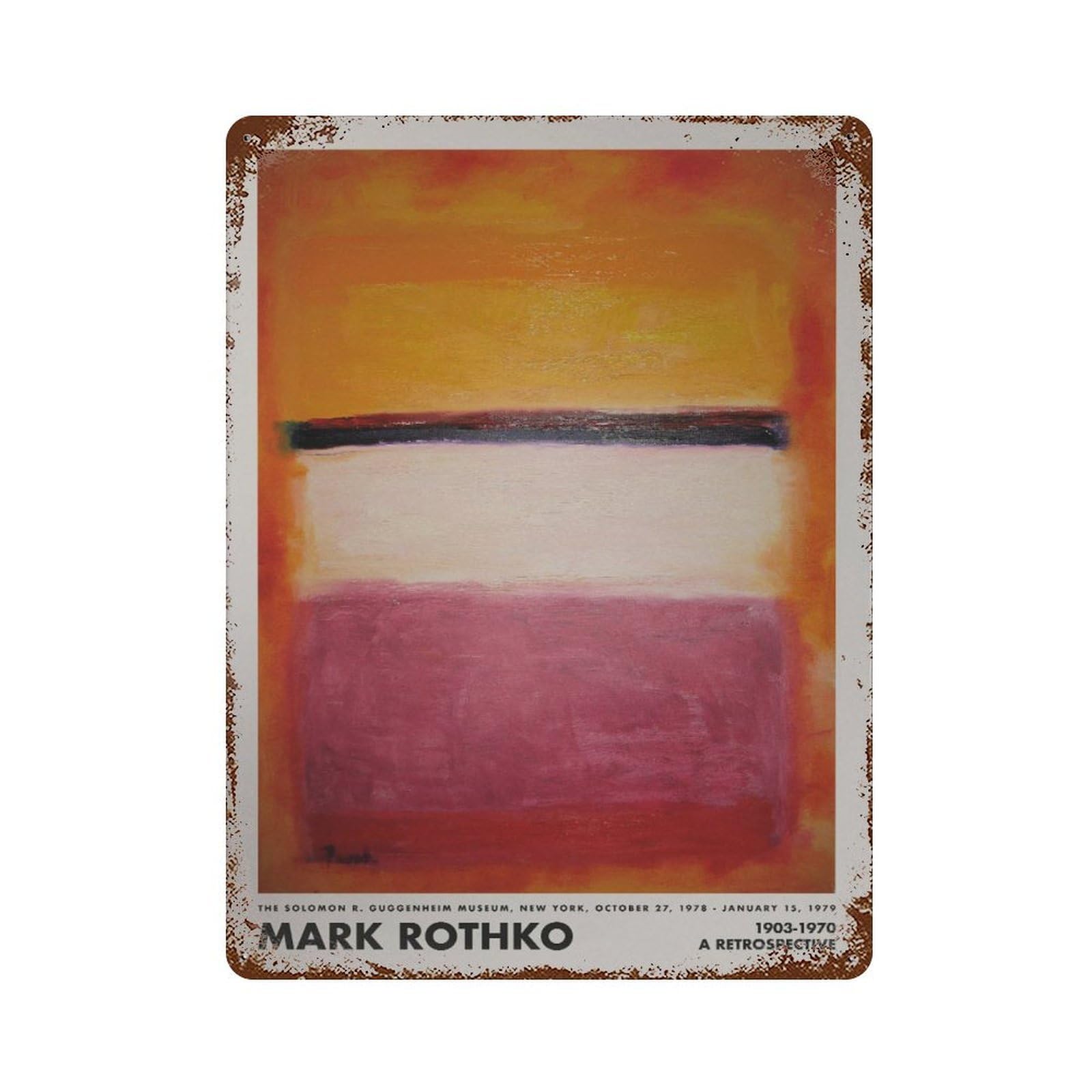 xiaoxiaoshen Rothko Exhibition Modern Gallery5 Wall Decor Art Metal Tin Poster Modern Home Decor Art Home Bar Shop Decorations Vintage Sign 40x30cm