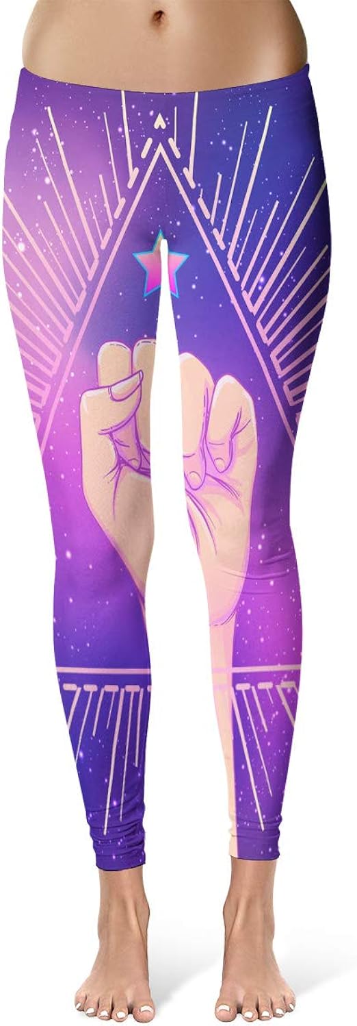 Emvency Human Raised Up Inside Pyramid Triangle Shape Rays Leggings