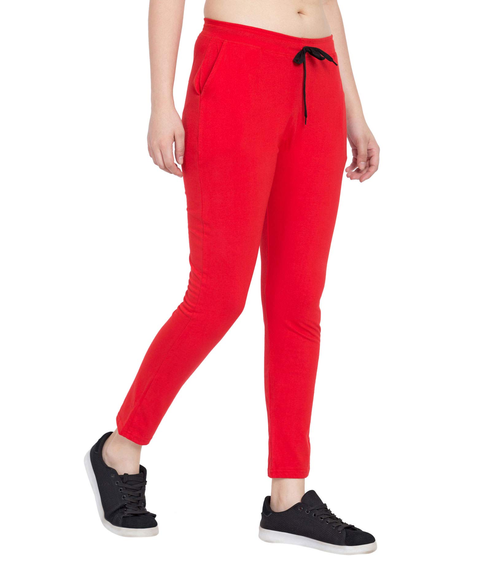 Haoser Stylish Women's Regular Fit Trackpants (HSR-WL-60_Red_L)