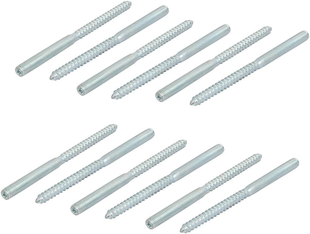 M6x90mm Carbon Home Hardware Steel Zinc Plated Torx Head Self-Tapping Hanger Bolt 12pcs Model:62as297qo222