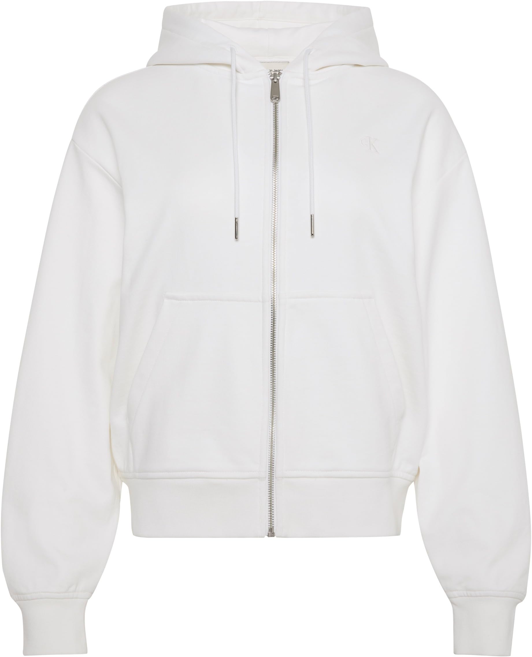 Calvin Klein Donna Felpa con Zip Archive Logo French Terry con Cappuccio