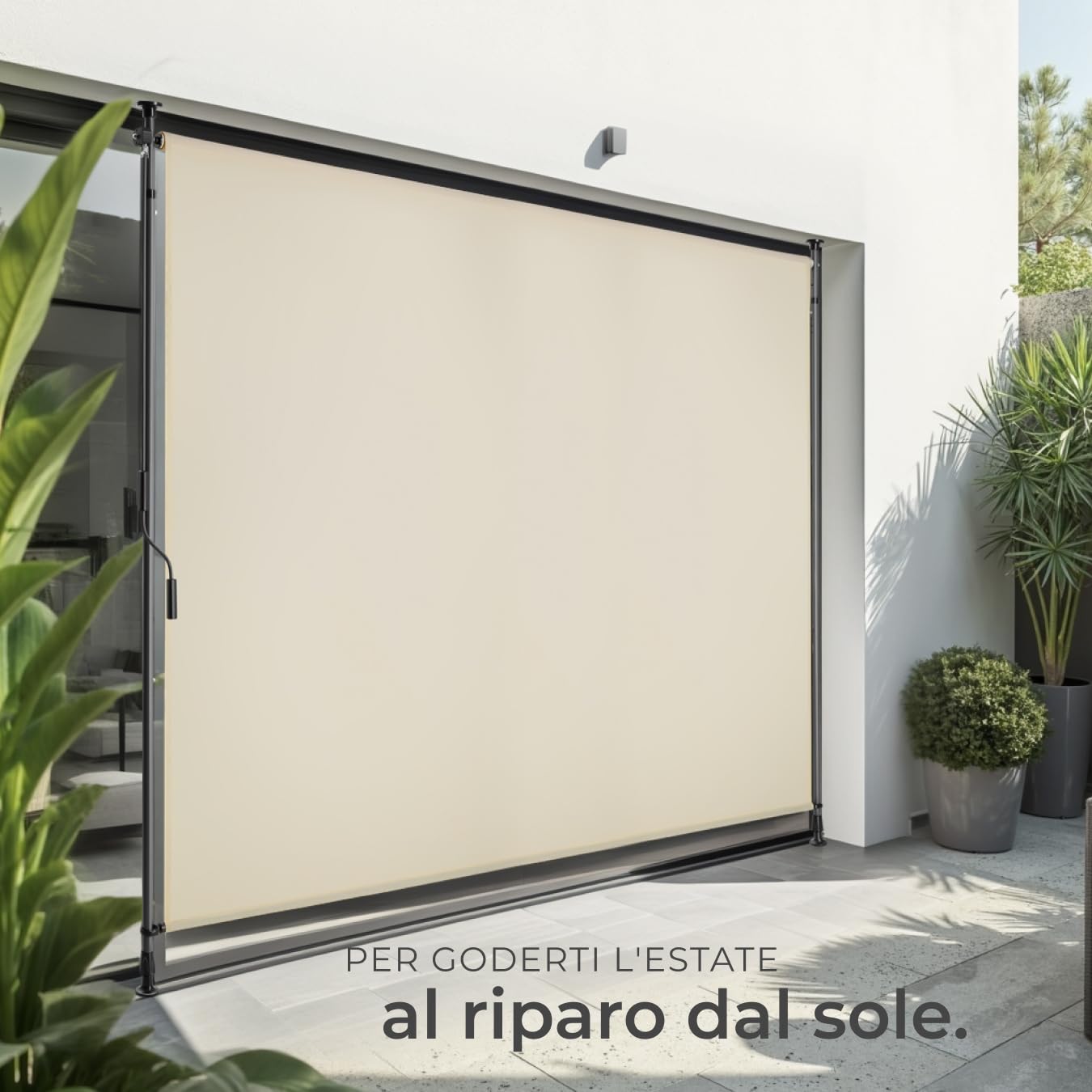 tectake Tenda da Sole per Esterno Verticale 200x310 cm Poliestere Opaco Protezione UV