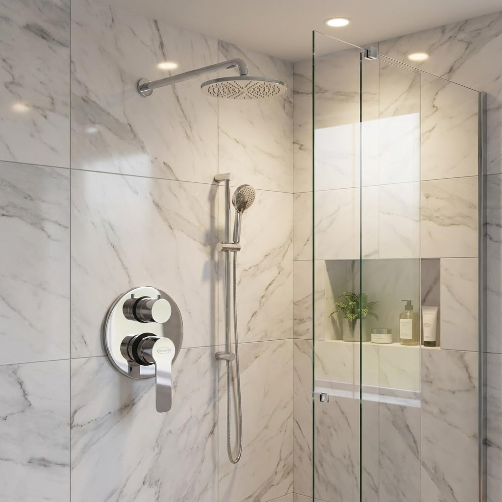 Miscelatore doccia incasso con deviatore monocomando cromato – Eolo | Jacuzzi