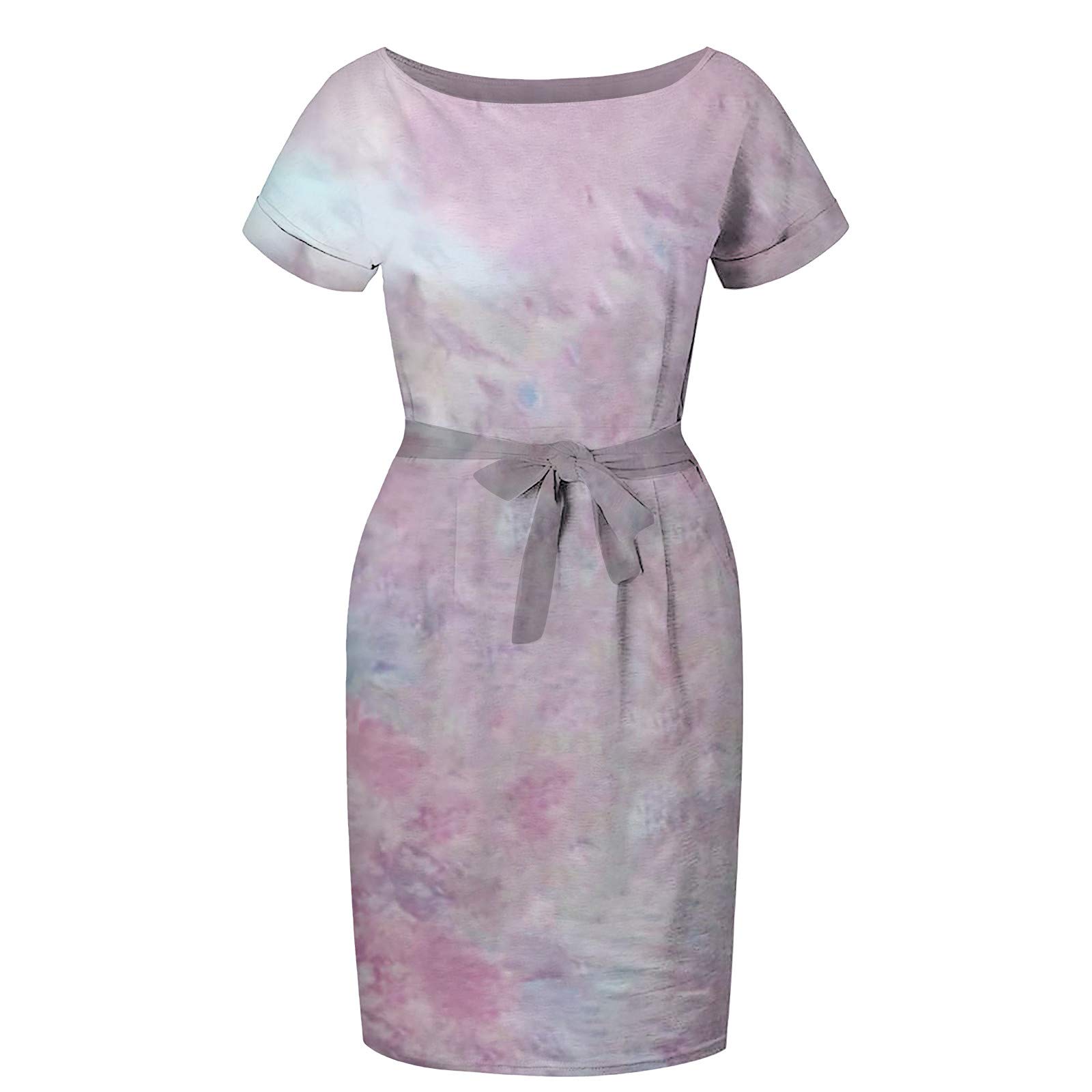 Vestido de Gala Vestidos de Verano para Mujer 2023 Manga de Verano Fiesta señoras Mujer Bolsillo Casual Vestidos de Verano para Mujer 2023