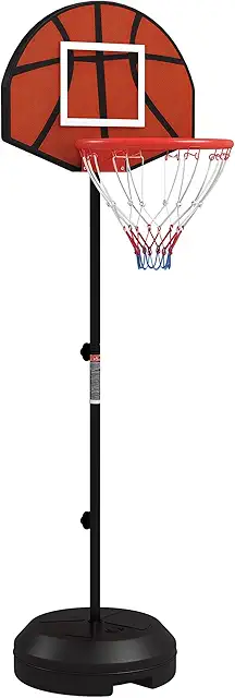 Canasta de Baloncesto con Diana Magnética, Altura Ajustable y Base Rellenable