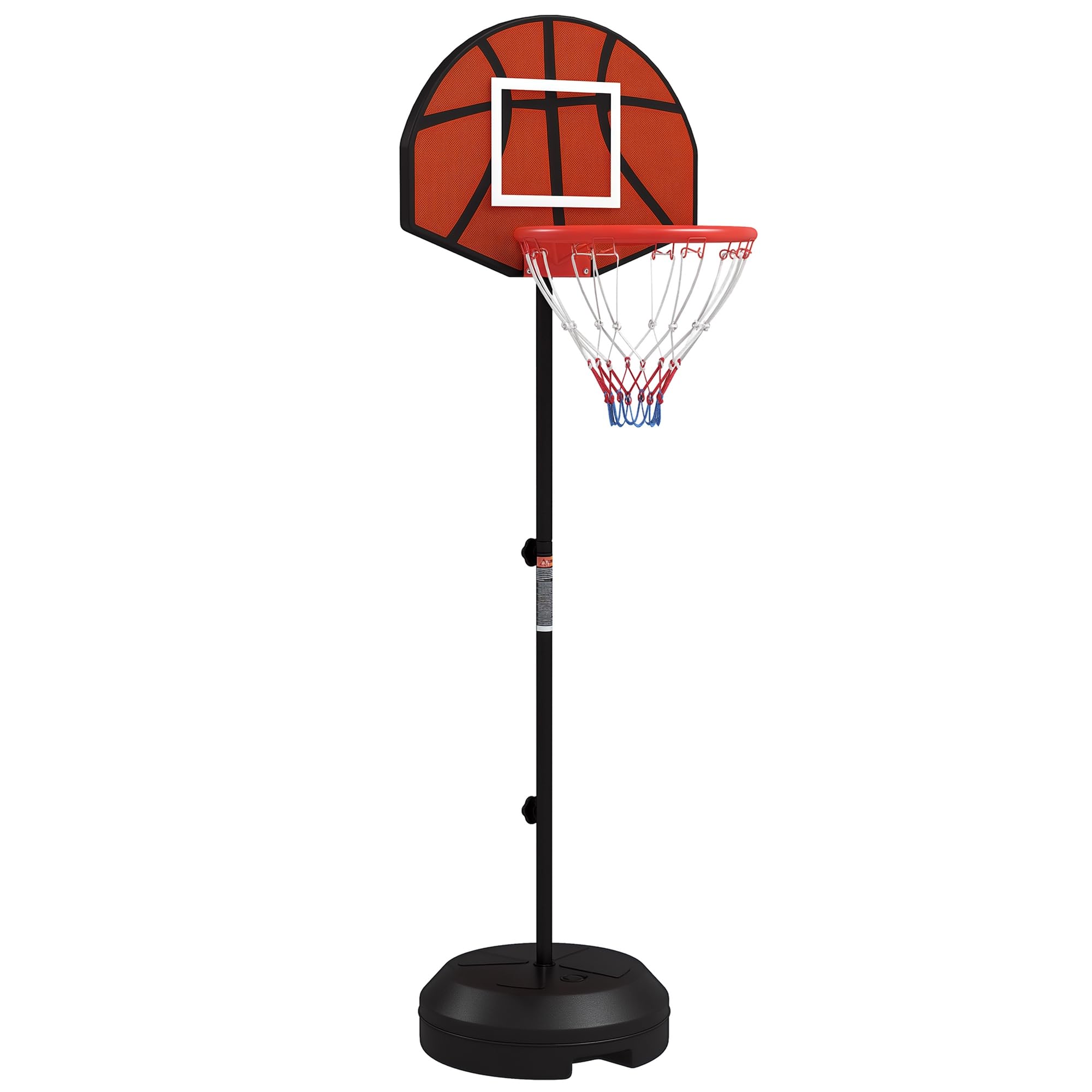 SPORTNOW Basketballkorb mit Ständer Höhenverstellbar Basketballständer, Magnet-Dartscheibe 129-179 cm Basketball-Backboard-Ständer, Basketballanlage für Erwachsene, Stahl