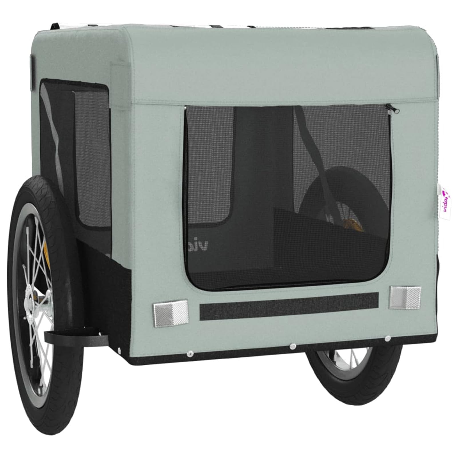 Homgoday Remolque de bicicleta para animales gris y negro Oxford y hierro, mueble carro para perro, carro para bicicleta, carro para perros, transportín perro bicicleta modelo 93916