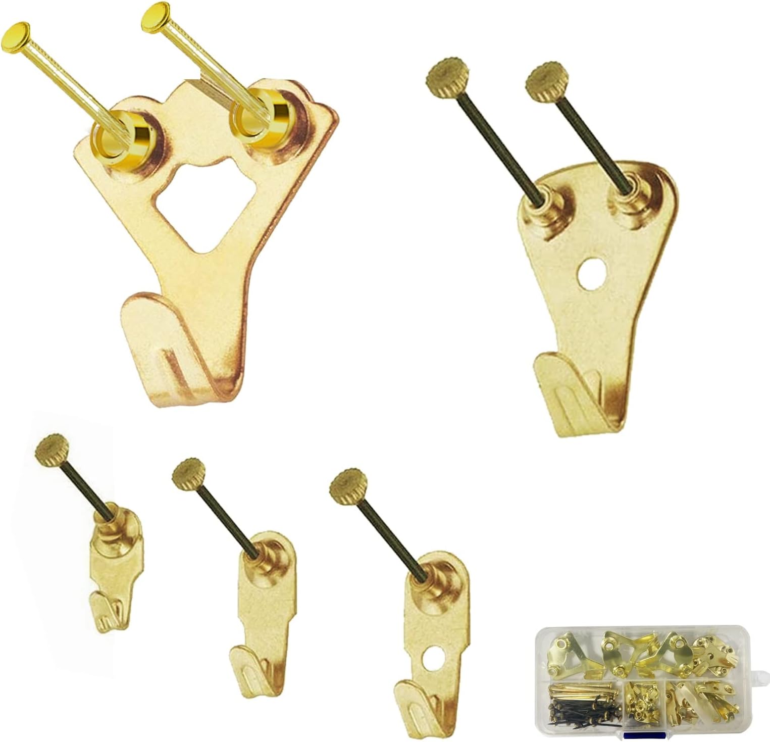 60 Stück Bilderhaken Set Mit 120 Schrauben - Zackenaufhänger Für Bilderrahmen