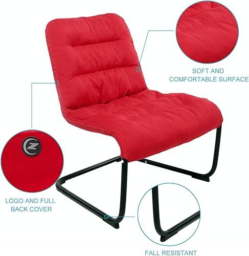 Vista 12 de Tumbona Zenree de lujo, acolchada, de gran tamaño, cómoda, plegable con cojín suave