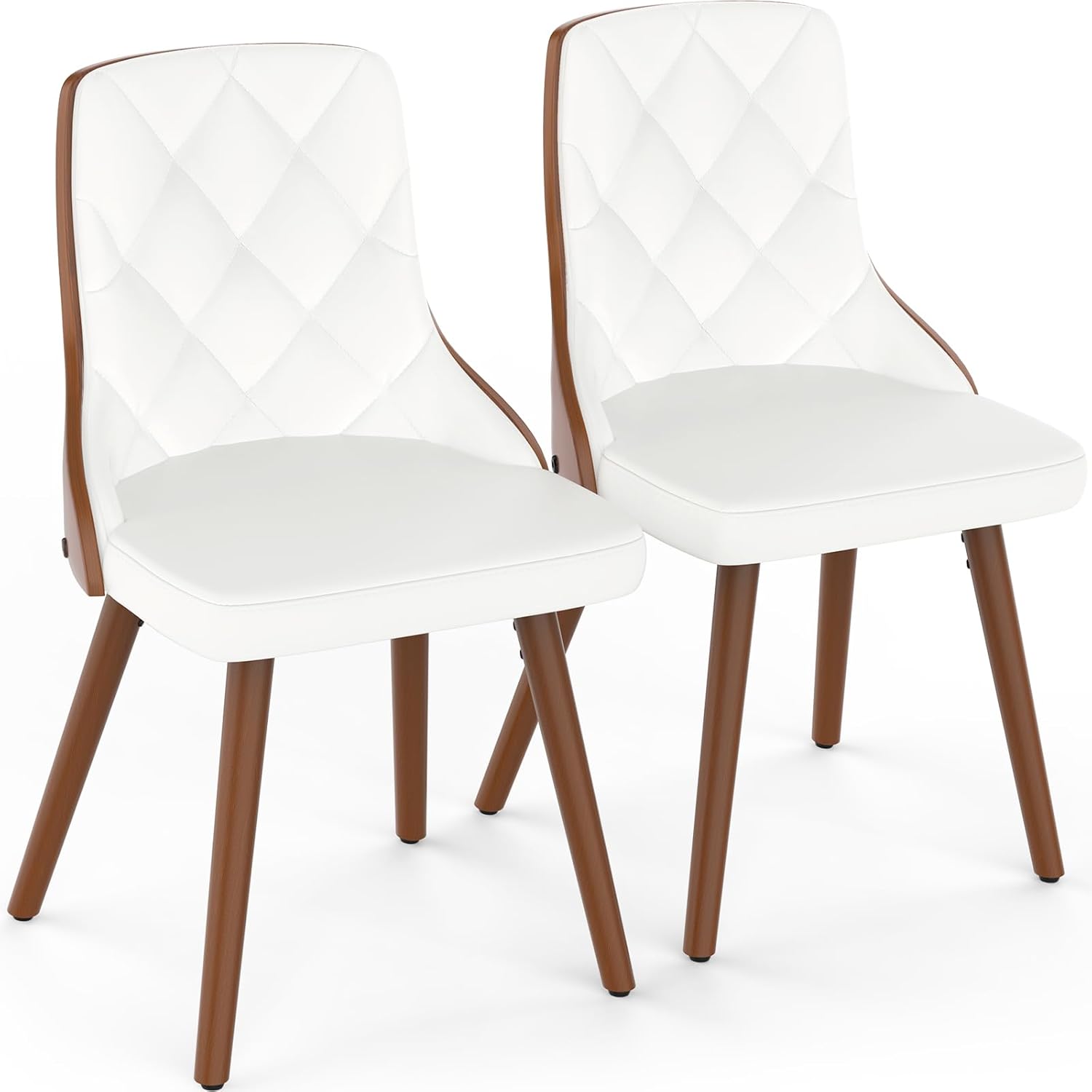 Aowos Dining Chairs Set of 2, Mid Century Modern PU