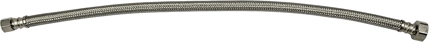 Danco 59827 3/8 in. Soft Comp. x 1/2 in. Soft Cone FIP. x 12 in. Length Faucet Connector, Stainless Steel
