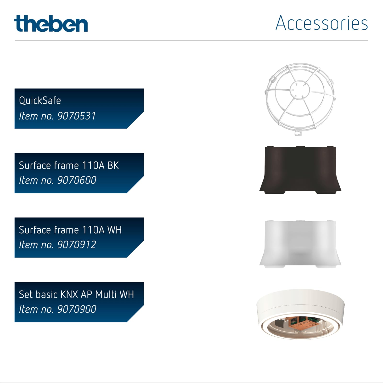 Theben 2079500 thePrema S360 KNX UP WH rilevatore presenza 2 canali luce | incasso a soffitto, area di rilevamento quadrata 7 x 7 m, 2 canali presenza per HVAC, bianco