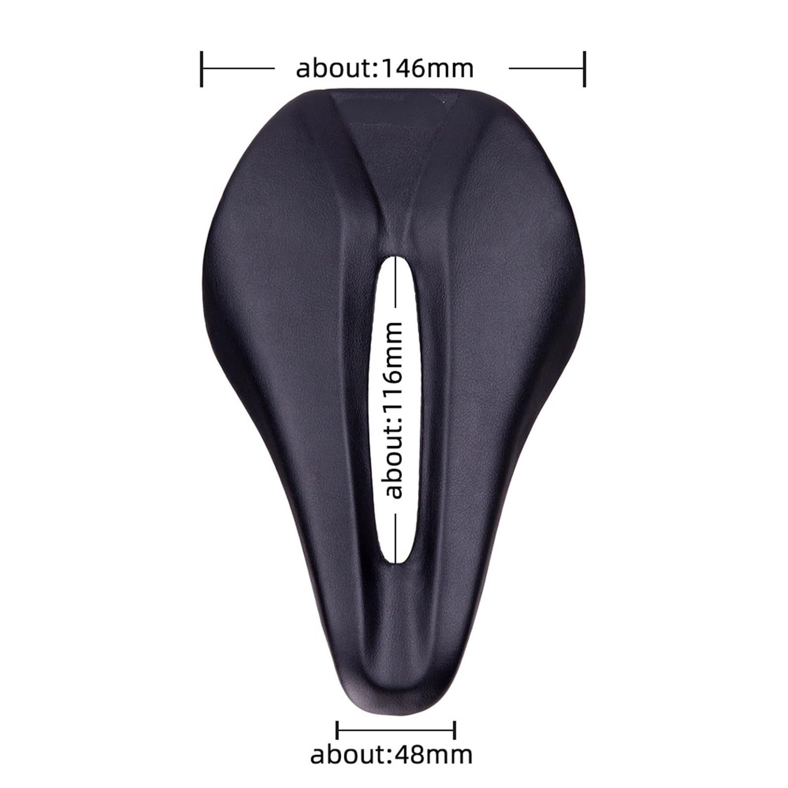 Genérico MTB siodełko do roweru szosowego, ergonomiczne, z krótką końcówką, szerokie, wygodne, 146 mm, ultralekkie, puste siodełko TT