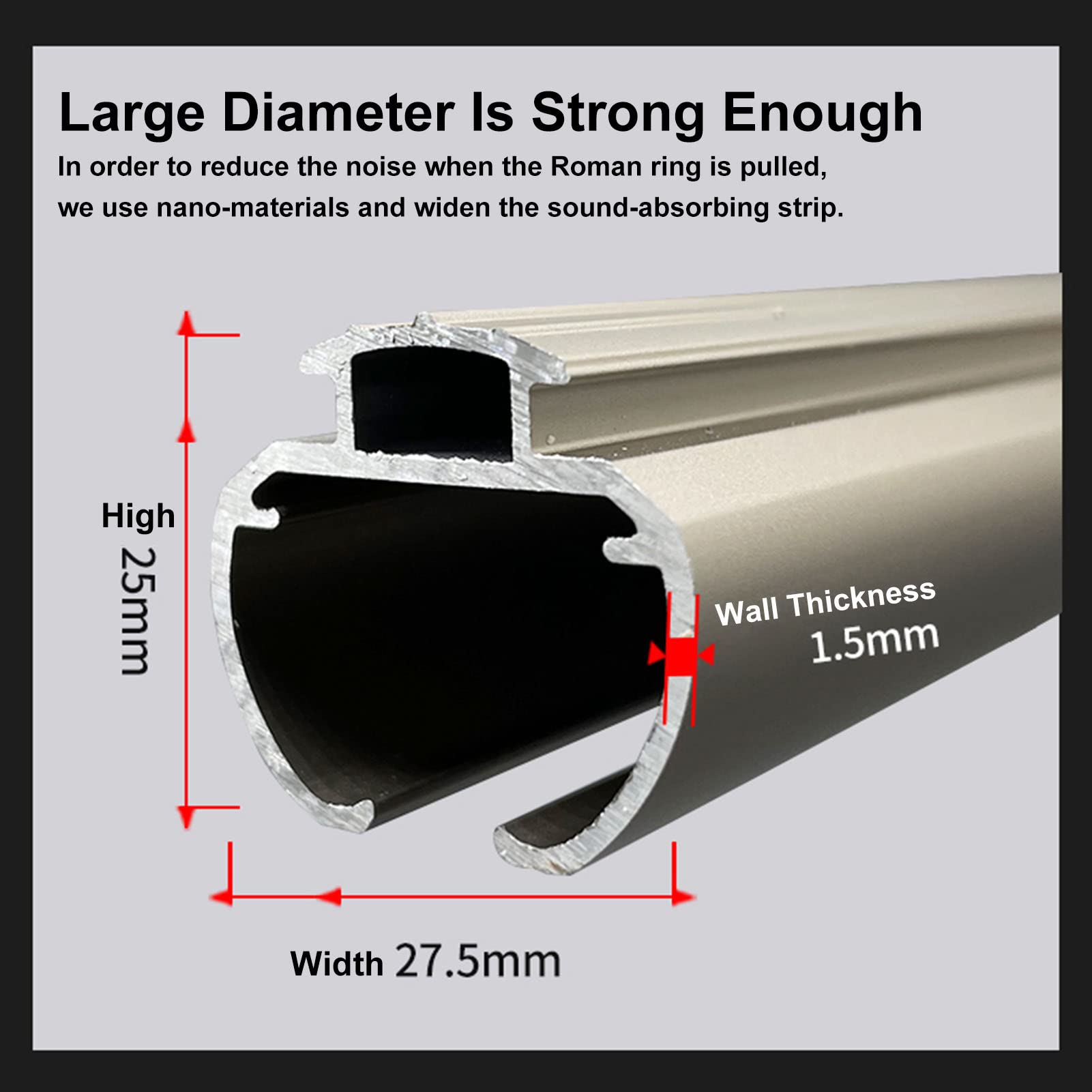 Cette Tringle à Rideaux Romaine 2 en 1 Ultra-résistante de 3 m, à Fixation Murale Simple, est idéale pour séparer Une pièce. Ses élégantes Barres Grises en Font Une Solution de décoration in