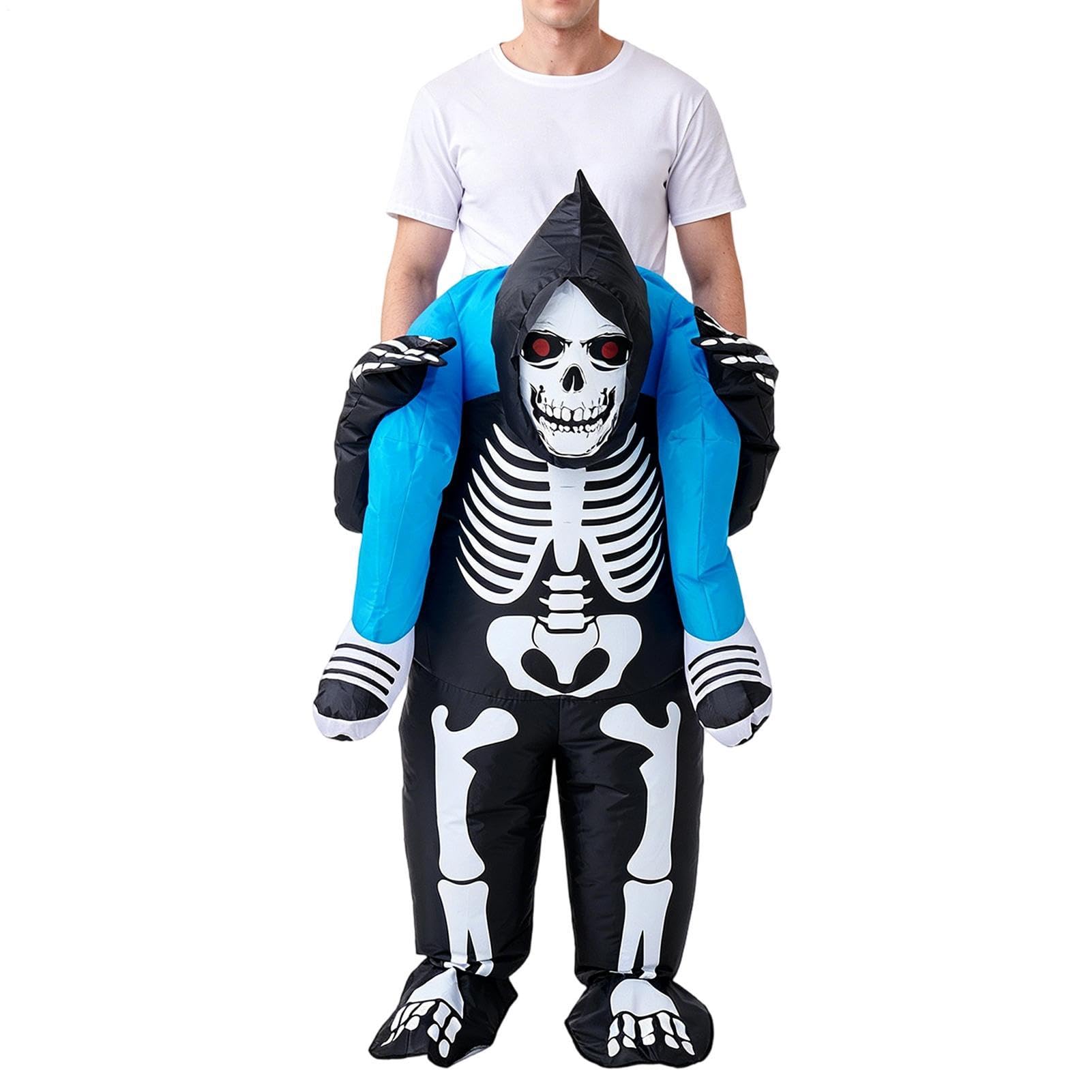 Nadmuchiwane Kostiumy Halloween dla Dorosłych zabawny szkielet do jazdy z | Straszne nadmuchiwane kostiumy Halloween Dla parad grupowych, parad na świeżym powietrzu i spotk
