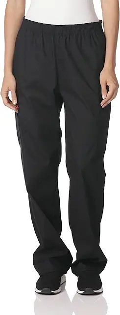 Black Scrub Pants for Women: EDS Signature Natural Rise Tapered Leg Pull-On