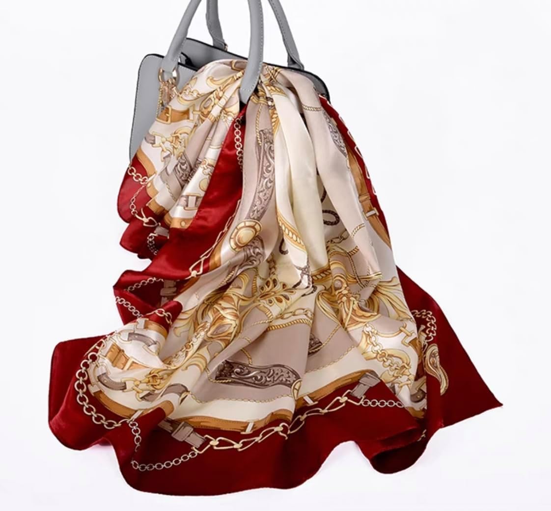 ANDANTINO 100% Pure Mulberry Silk Scarf 35" Large Square Lightweight Headscarf –Women’s Hair Wraps-With Gift Packed - Image 2