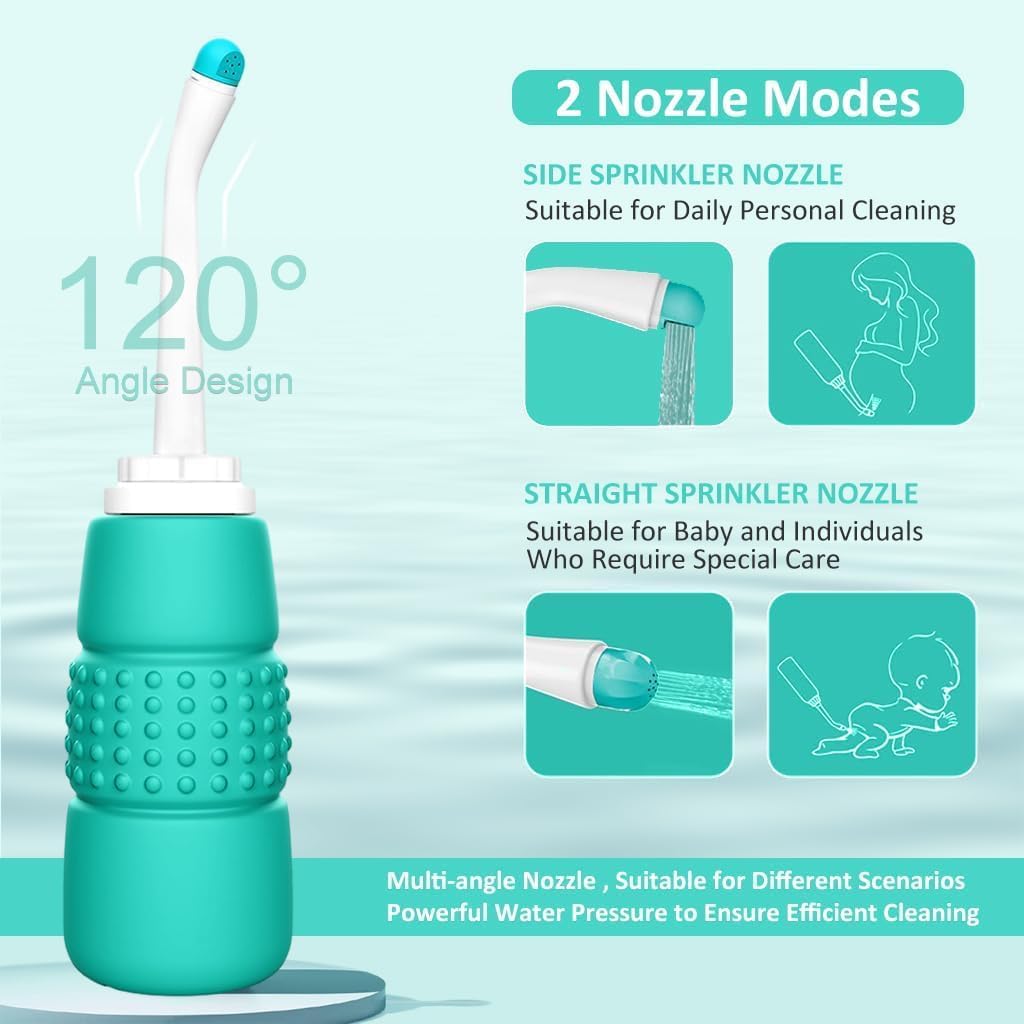 300ML Plastic Retractable Handheld Water Spray Bidet Portable of Antislip, Bidet Angled Nozzle Spray with Travel Bag, Bidet for Toilet with Long Pointed Nozzle for Personal Hygiene Cleaning/Baby Care/Soothing Postpartum Care 4