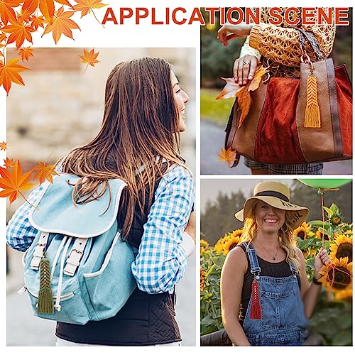 WEBEEDY DIY 6 Set Personalized Macrame Keychain Kit Name Macrame Keychain for Boho Bag Car Key Purse