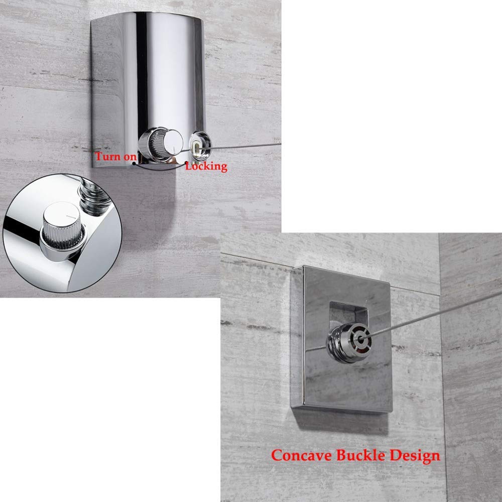 Ausziehbare rostfreie Wäscheleine/Balkon Wohnzimmer unsichtbare Wandmontage Aluminiumlegierung Hotel Badezimmer Metall Wäscheleine Outdoor Trocknung Seil 4,2 m Tragkraft 20 kg, schwarz