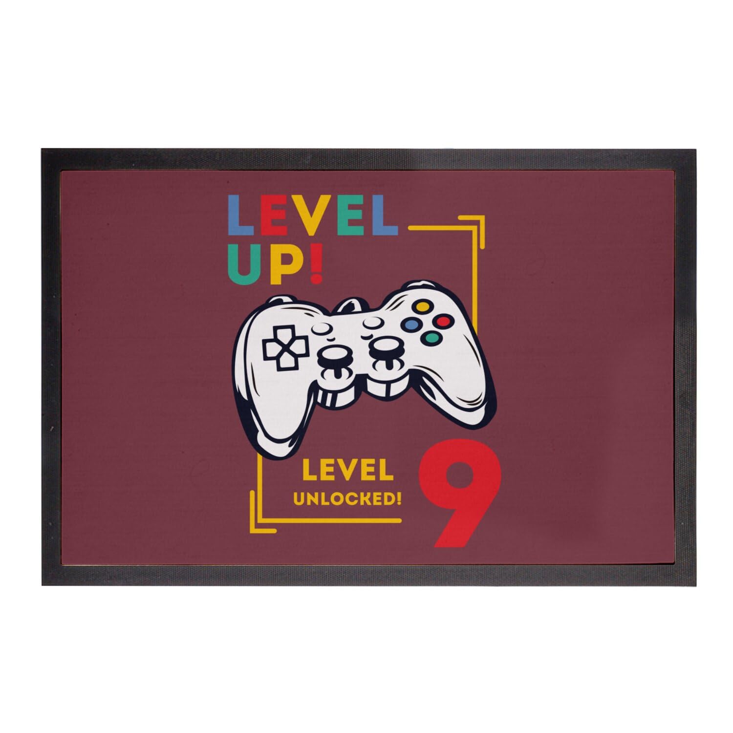 Paillasson rouge 9 anniversaire celebration enfant cadeau jeux video 75x50