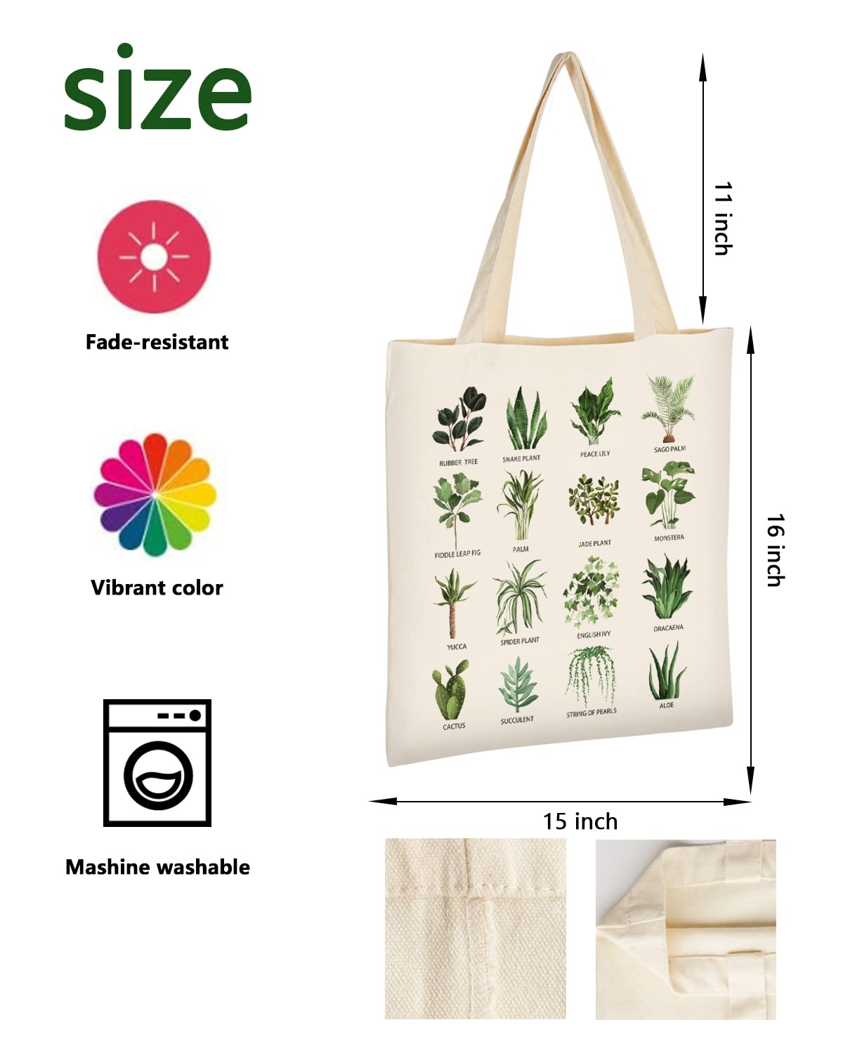 AUSVKAI Canvas Tote Bag Aesthetic for Women, Cute Reusable Cloth Cotton Bags for Shopping Beach Grocery