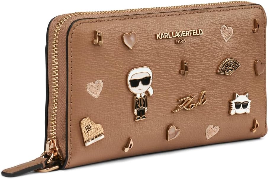 KARL LAGERFELD Women's Jacqueline Zip Wallet with Pins - Image 2
