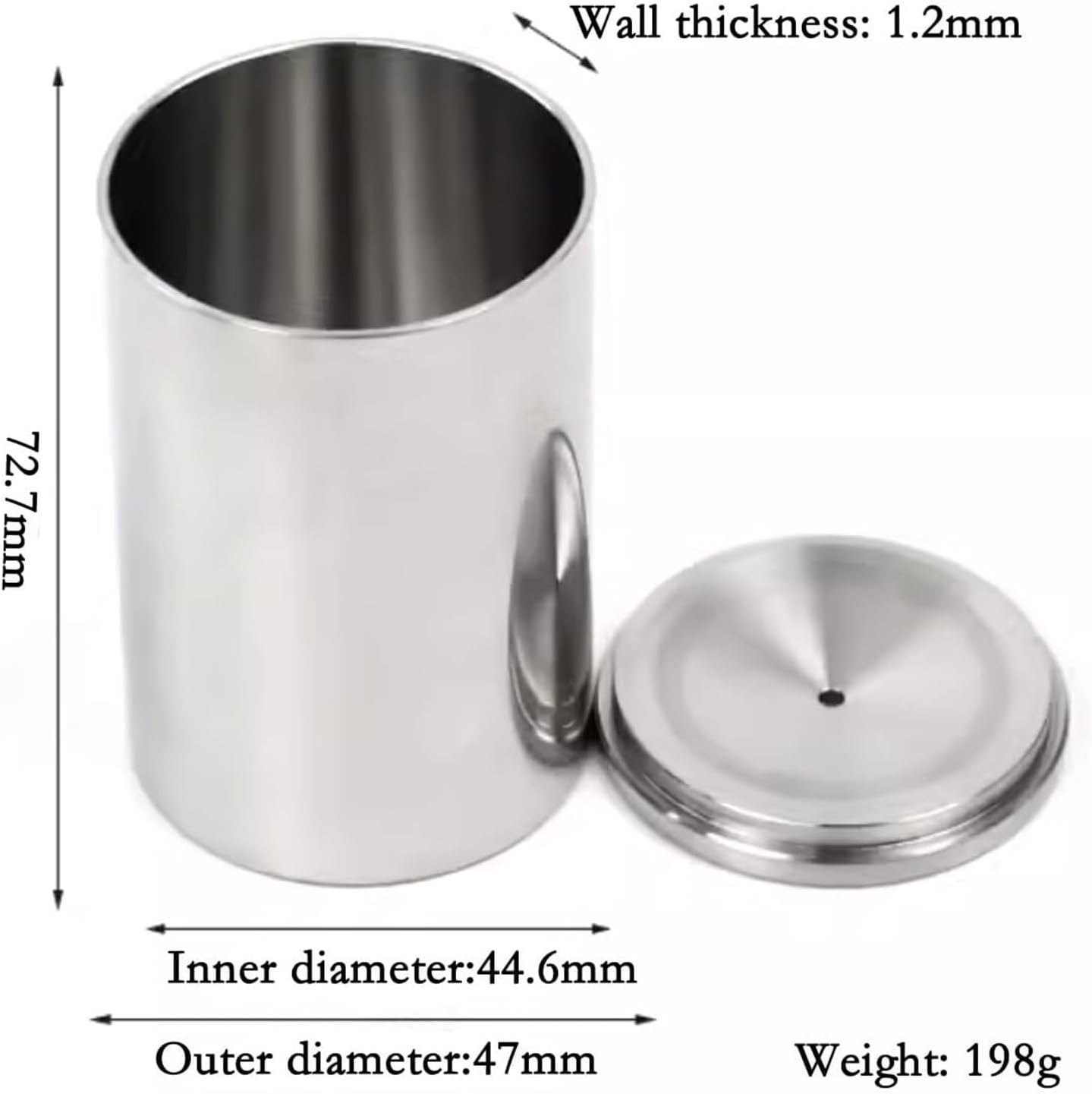 Paint Density Specific Gravity Cup, Stainless Steel Paint Coating Density Specific Gravity Cup Densimeter Liquid Pycnometer for Paintwork,Emulsion.(100ml)