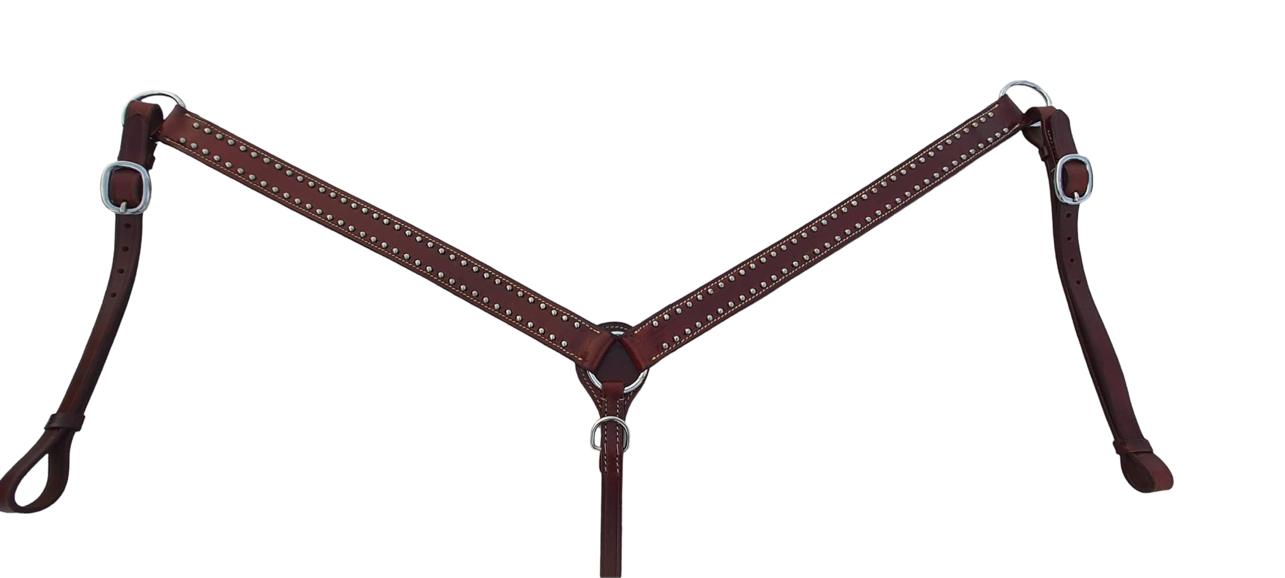Collar de pecho occidental de cuero de primera calidad para montar a caballo, cómodo cuello de pecho (marrón)