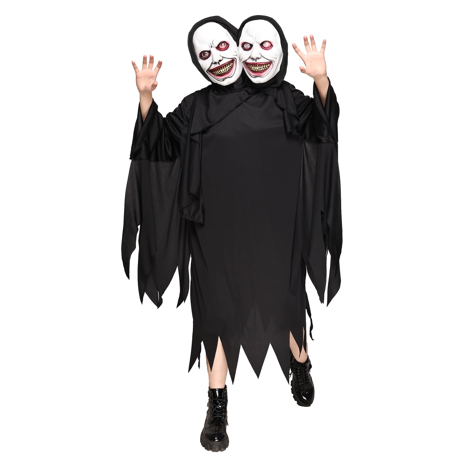 EraSpooky Mens Ghoul Costume Scary Adult Halloween Soul Taker Ghost Outfits, Black - Image 2