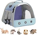 Small Animal Carrier Bag, Portable Guinea Pig Carrier for Hamster Cage, Bird Rat Guinea Pig Squirrel Carrier (Grey)