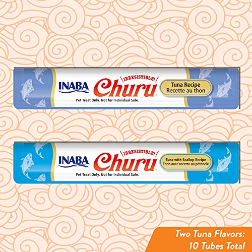 Inaba Churu Cat Treats, Grain-Free & Taurine, 0.5 Ounces Each Tube, 10 Tubes Total/Two Flavors, Tuna Variety & Vital Essentials Freeze Dried Cat Treats, Minnows 0.5 Oz #TOP3