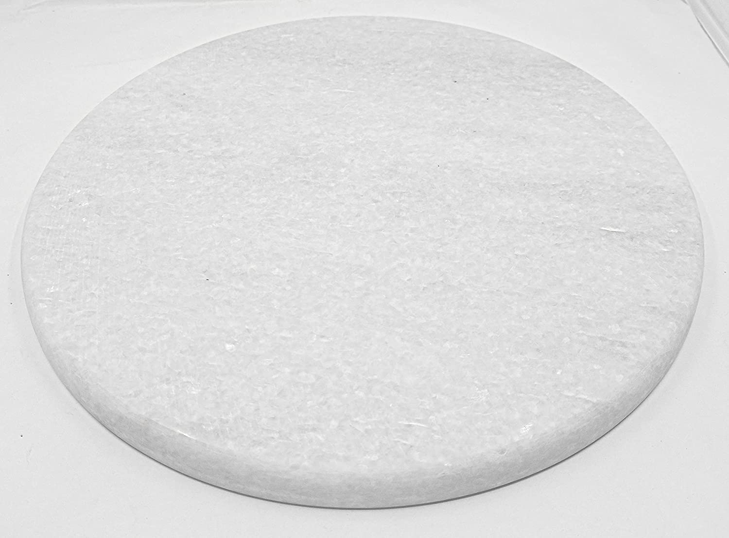 Trinkets Indian Handmade White Marble Chakla 10 inch White Marble Roti Maker For Kitchen Rolling Board Medium Size (10 inch)-image-24