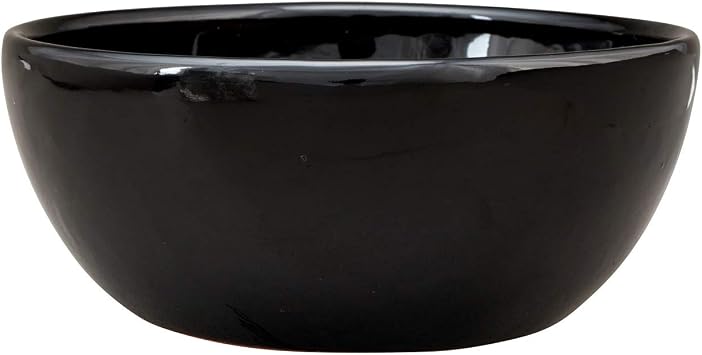 Terracotta Clay Bowl Planter 8 Inch, Gloss Black