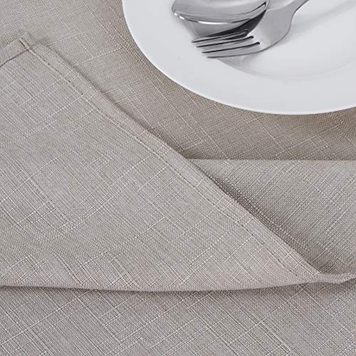 Faux Linen Tablecloth, Wrinkle Free Soft Table Cloth, Flax Linen Tablecloth for Kitchen Dining Room Party Decoration, Tablecloth Rectangle 56 x 84 inch - Thumbnail 5
