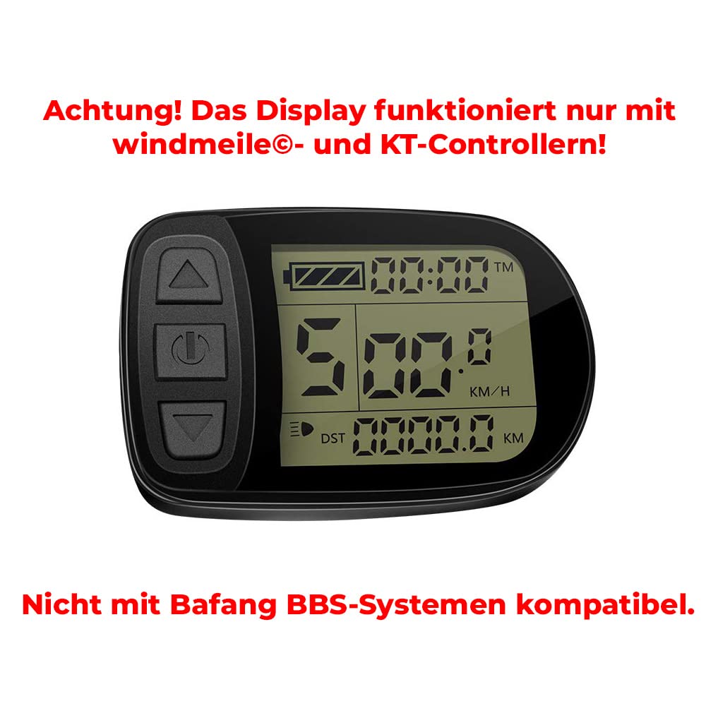 Display KT-LCD5, Impermeabile, Computer Di Bordo, Tachimetro, Display Lcd, Illuminato, Multifunzionale, Spina Julet A 5 Poli, E-Bike, Bici Elettrica, 24V/36V/48V