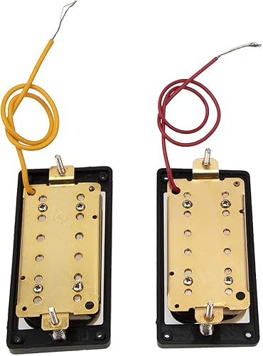 Vista 2 de 2pcs Yootones Pastilla de Guitarra Eléctrica Doble Bobina para Piezas de Guitarra Eléctrica (NegroAmarillo)