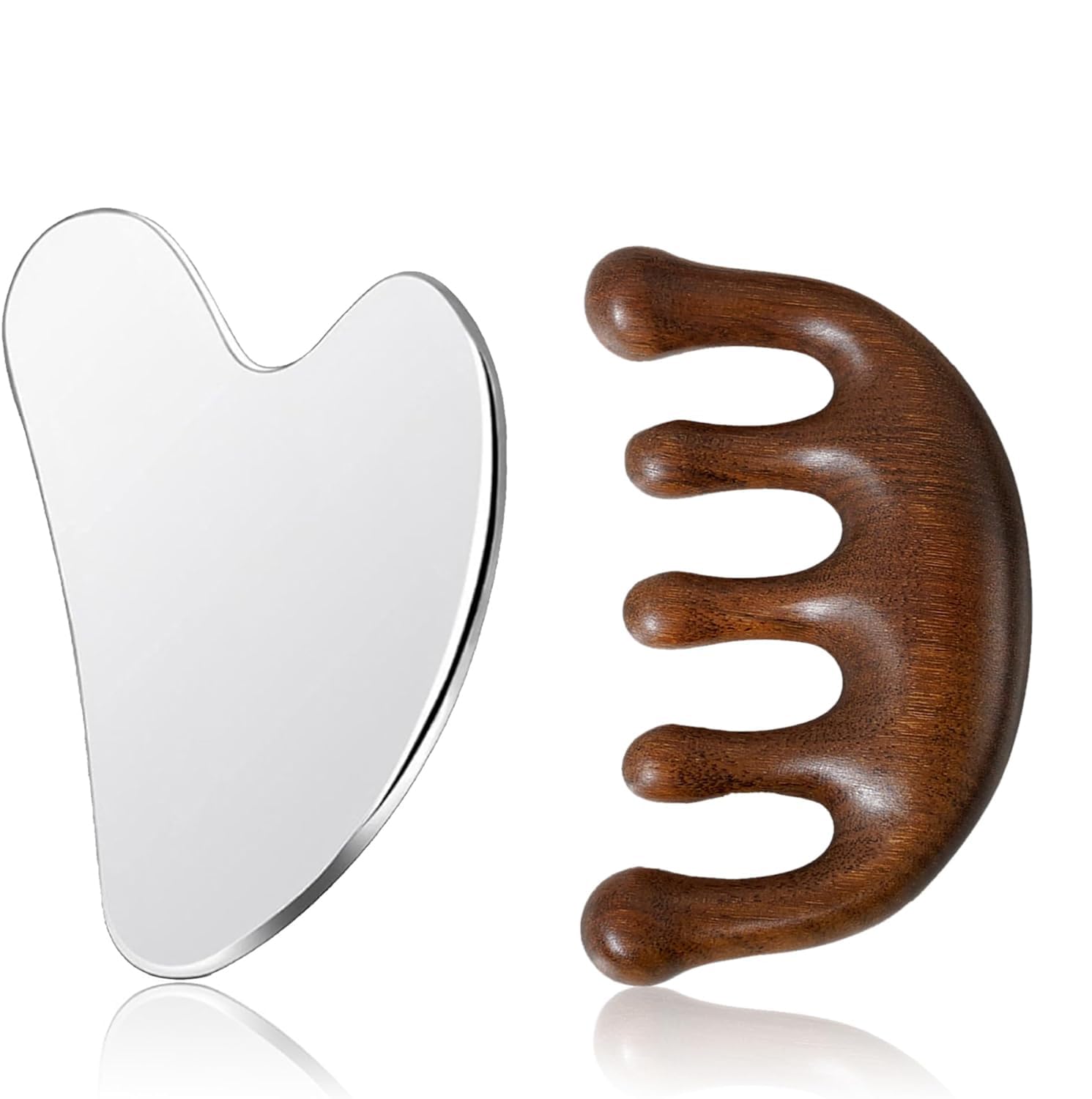 Stainless Steel Gua Sha Facial Tools & Wooden Scalp Massage Comb Set, Premium Gua Sha Set for Face, Natural Wood Comb Scalp Massager Hair Growth, Gua Sha Scraping Massage Tool (B0D7VTNDLD) Amazon Price History, Amazon Price Tracker
