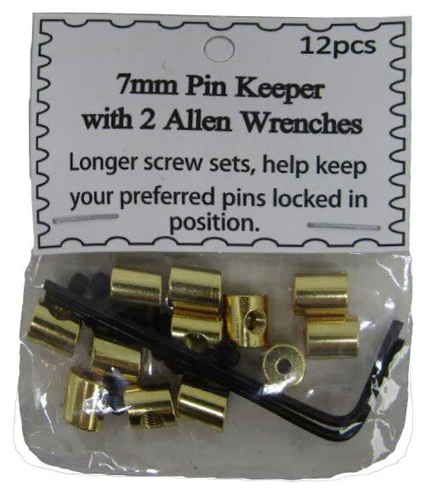 (60 Pieces) 7MM Gold Pin Keepers Pin Backs Pin Locks Locking Pin Backs with 2 Allen Wrenches