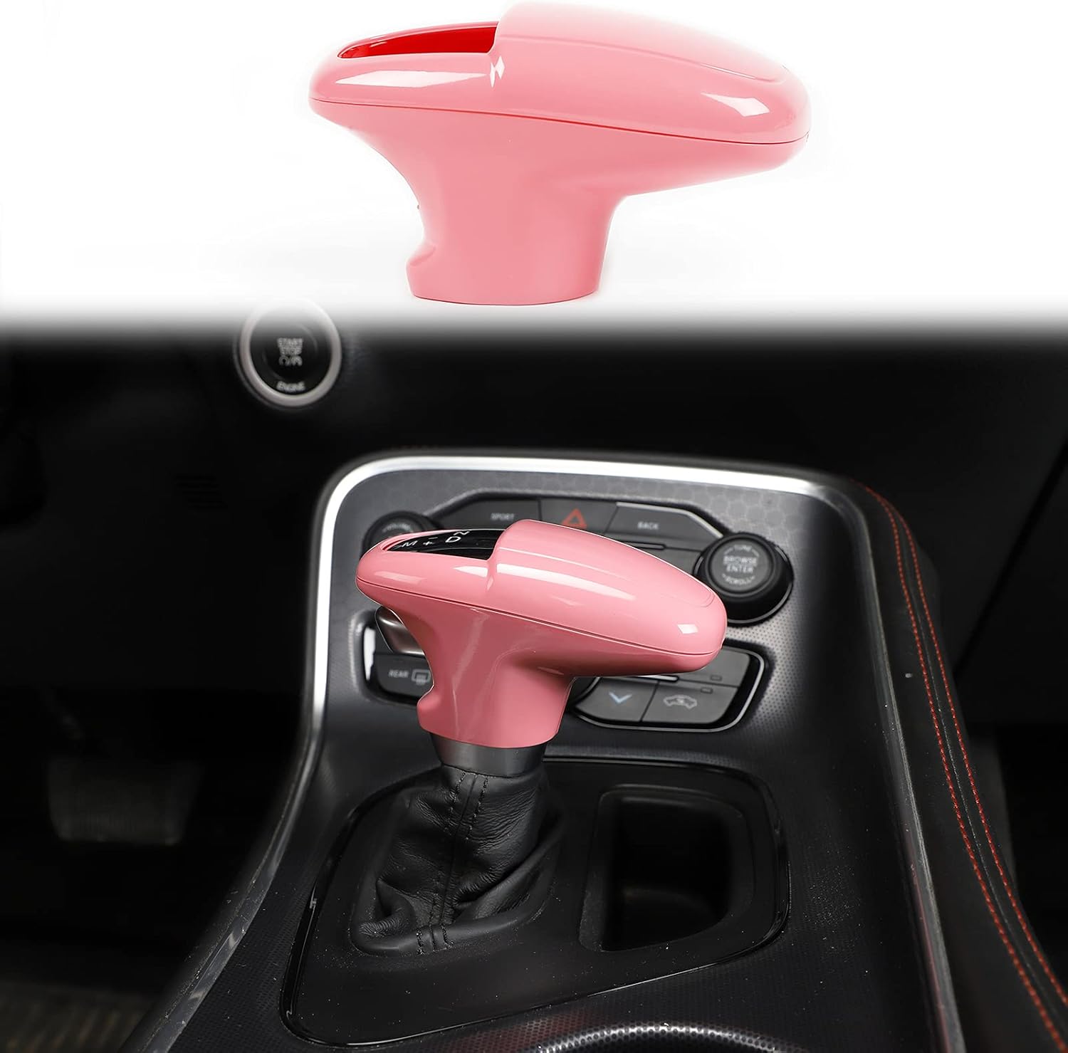 Voodonala for Challenger Charger ABS Gear Shift Shifter Knobs Cover Trim for 2015