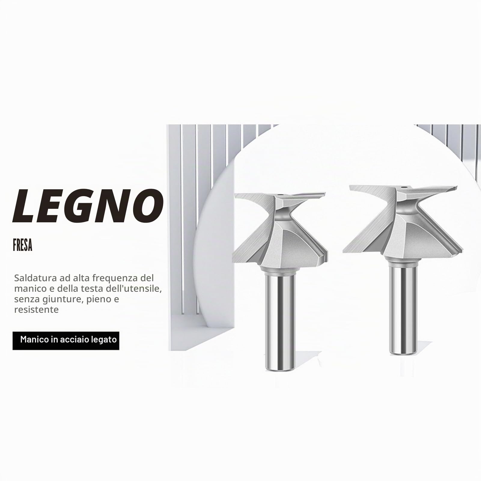 Punta del Router di Taglio Frese per Pannelli con Scanalatura con Gambo 1/2 Pollice, Punta per Fresatura Ad Fresa per Legno per la Lavorazione del Legno