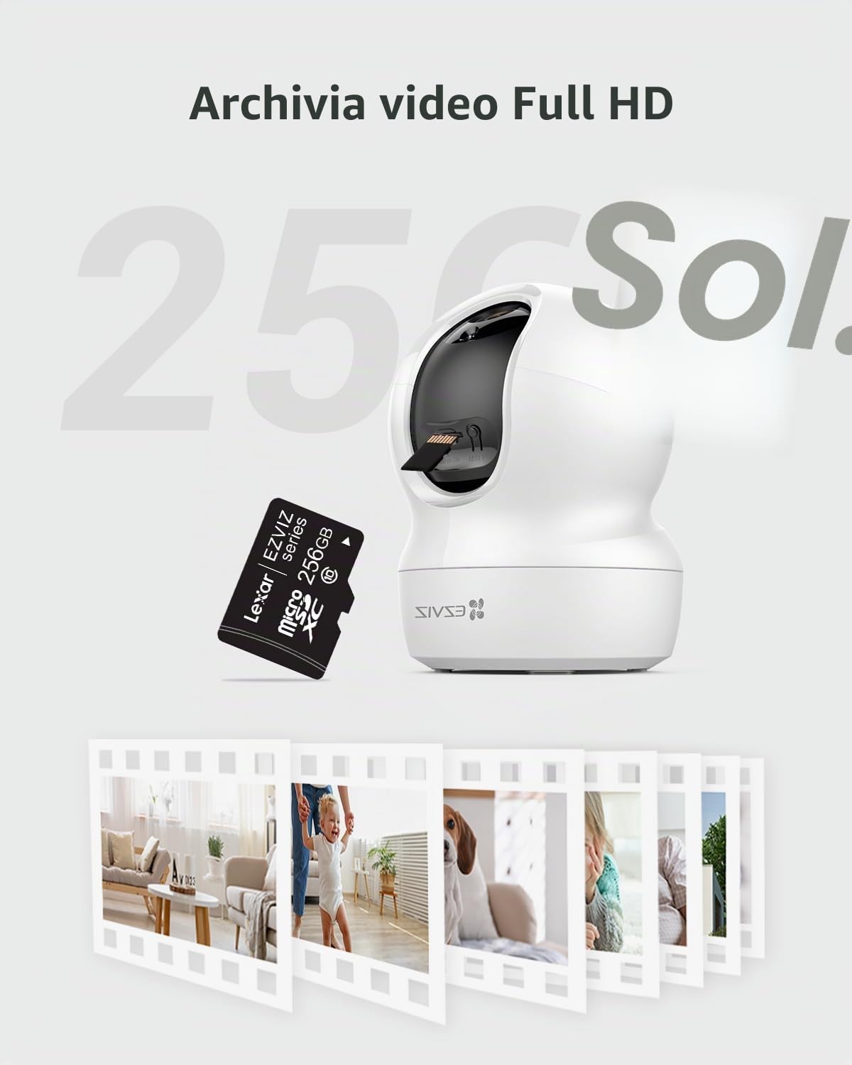 EZVIZ Scheda di memoria Ultra Micro SDXC classe 10, 256 GB, compatibile con telecamere di sicurezza EZVIZ (scheda SD da 256 GB